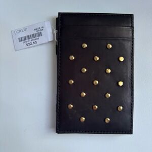 J. Crew Black Leather Card Holder